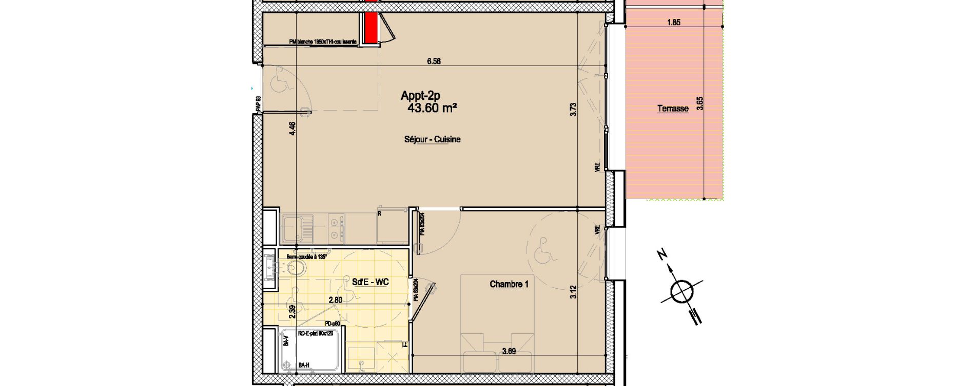 Appartement T2 bis de 43,60 m2 aux Sables-D'Olonne Le chateau d olonne