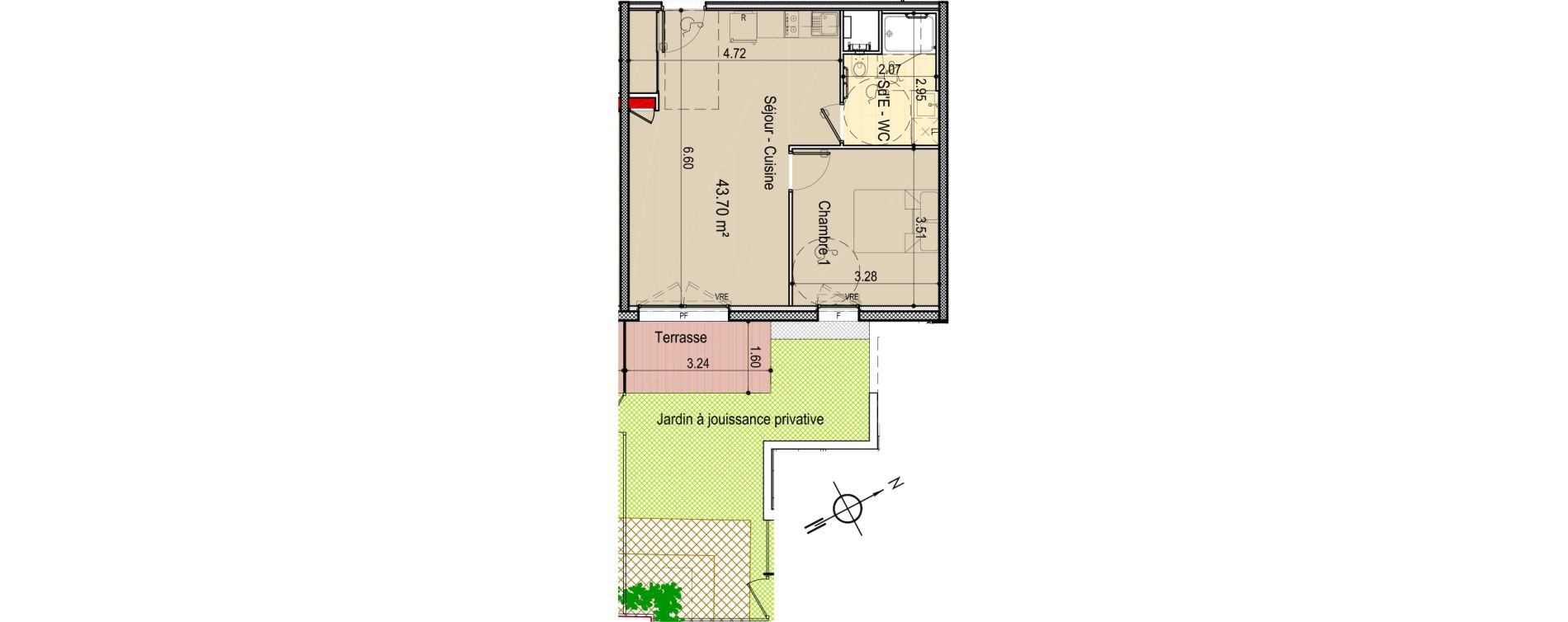Appartement T2 bis de 43,60 m2 aux Sables-D'Olonne Le chateau d olonne