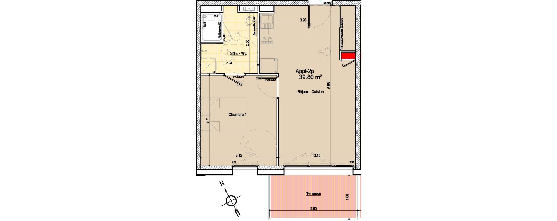 Appartement T2 de 39,80 m2 aux Sables-D'Olonne Le chateau d olonne
