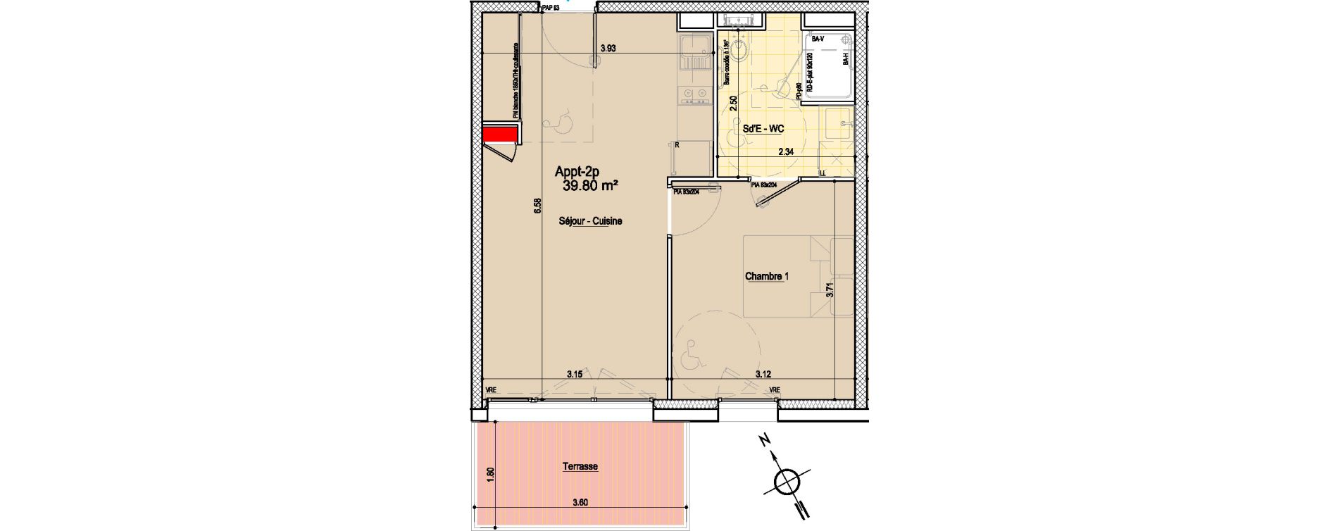 Appartement T2 de 39,80 m2 aux Sables-D'Olonne Le chateau d olonne