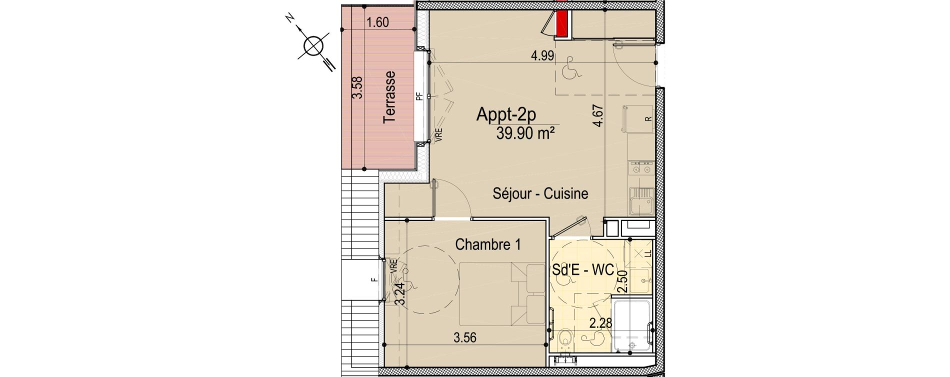 Appartement T2 de 39,90 m2 aux Sables-D'Olonne Le chateau d olonne