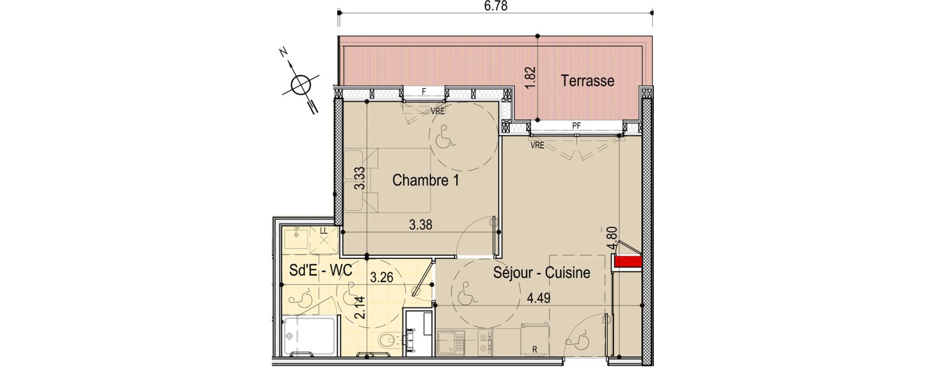 Appartement T2 de 35,70 m2 aux Sables-D'Olonne Le chateau d olonne