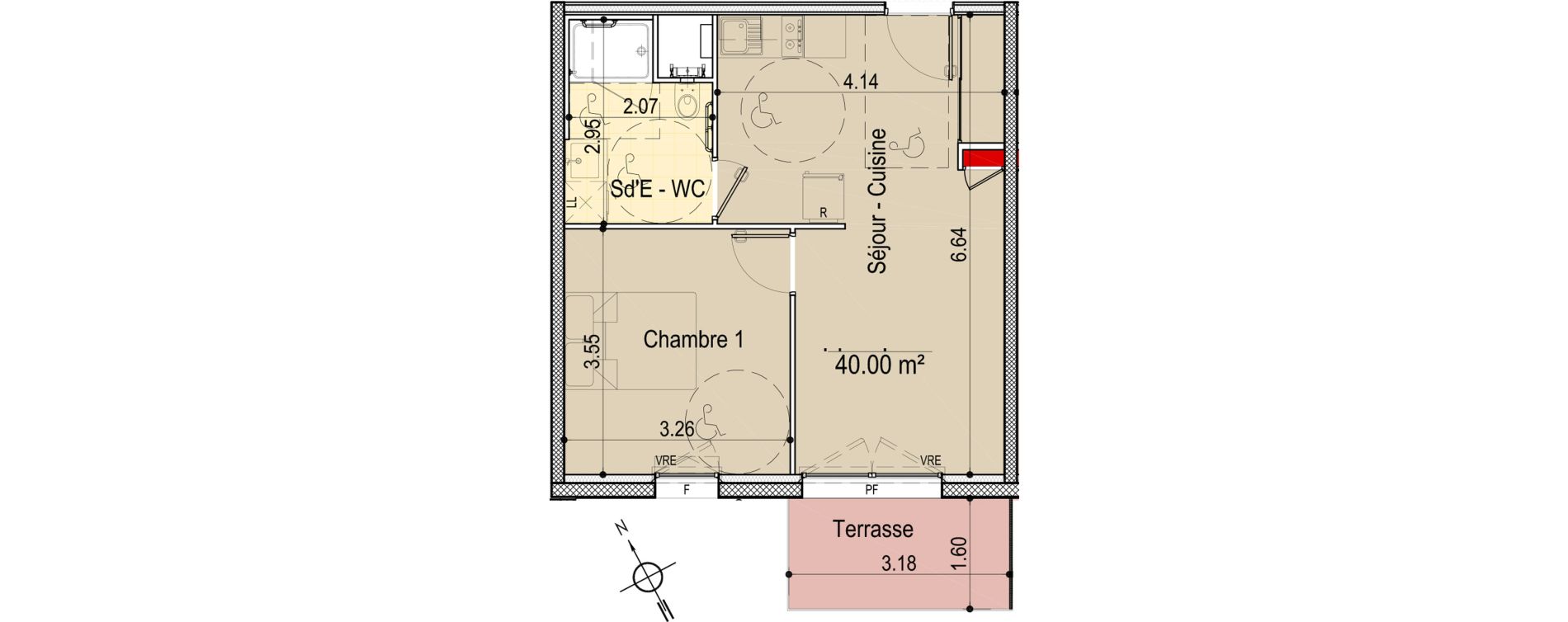 Appartement T2 de 40,00 m2 aux Sables-D'Olonne Le chateau d olonne