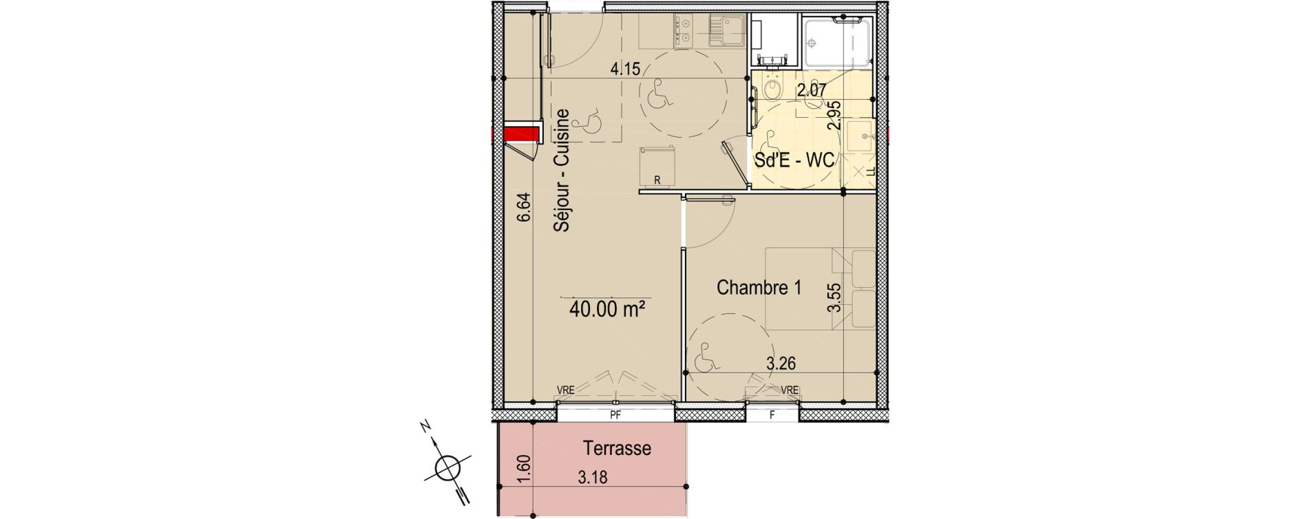 Appartement T2 de 40,00 m2 aux Sables-D'Olonne Le chateau d olonne