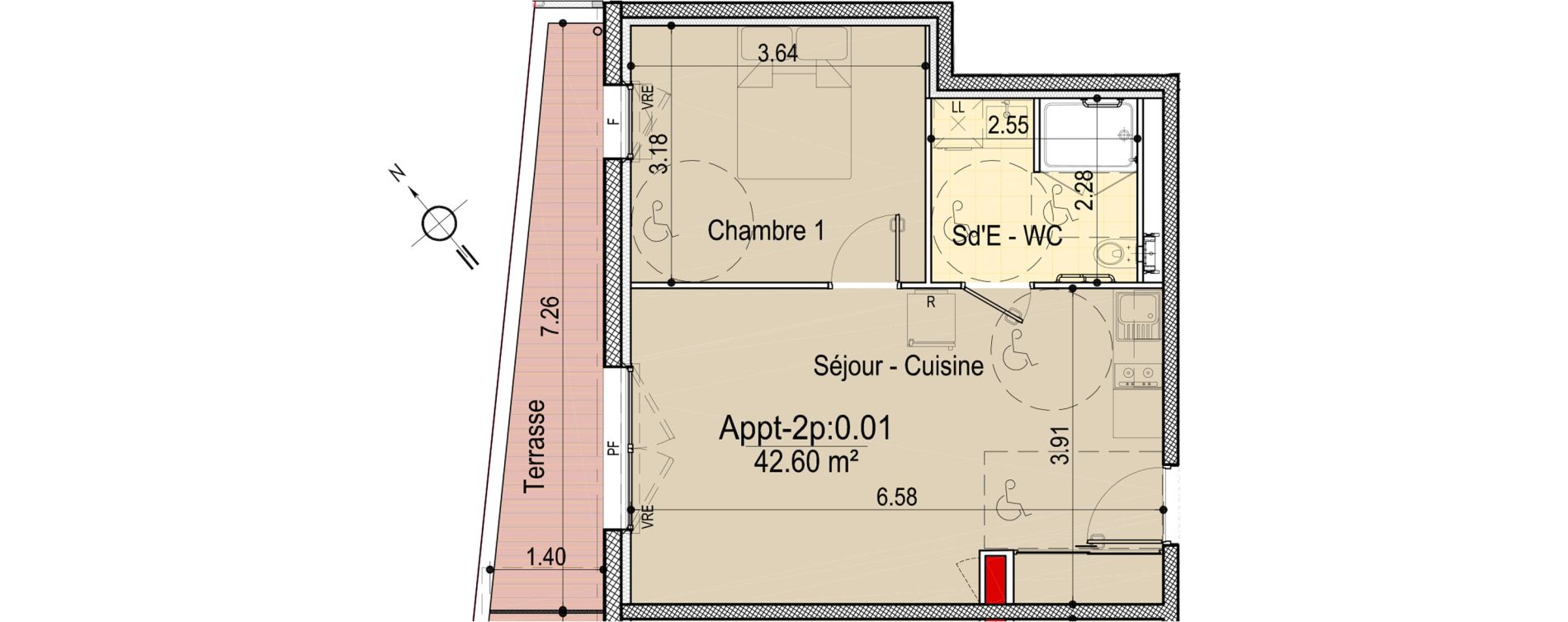 Appartement T2 de 42,70 m2 aux Sables-D'Olonne Le chateau d olonne