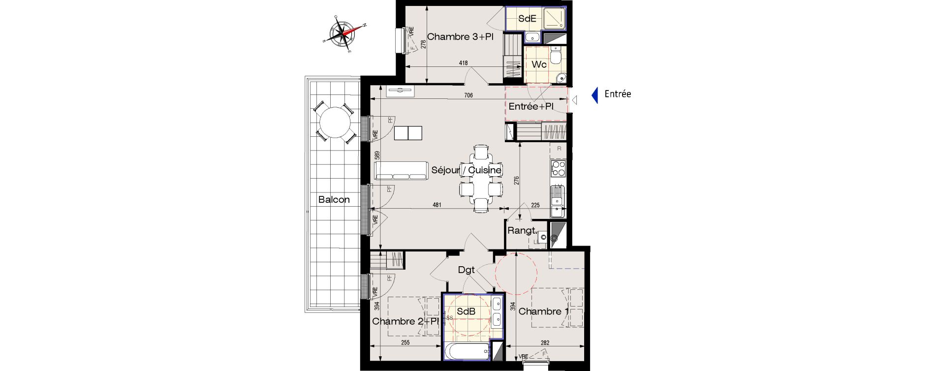 Appartement T4 de 84,49 m2 aux Sables-D'Olonne Olonne-sur-mer