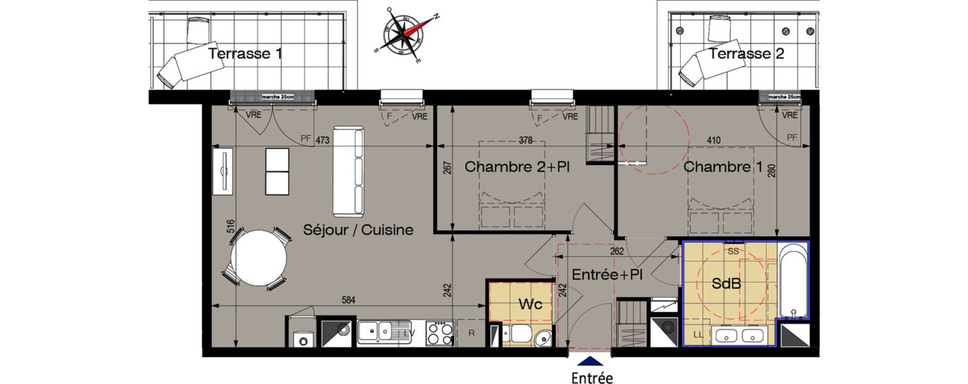 Appartement T3 de 62,33 m2 aux Sables-D'Olonne Olonne-sur-mer