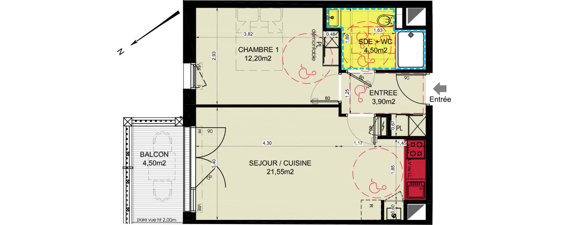 Appartement T2 de 42,15 m2 aux Sables-D'Olonne Les plesses