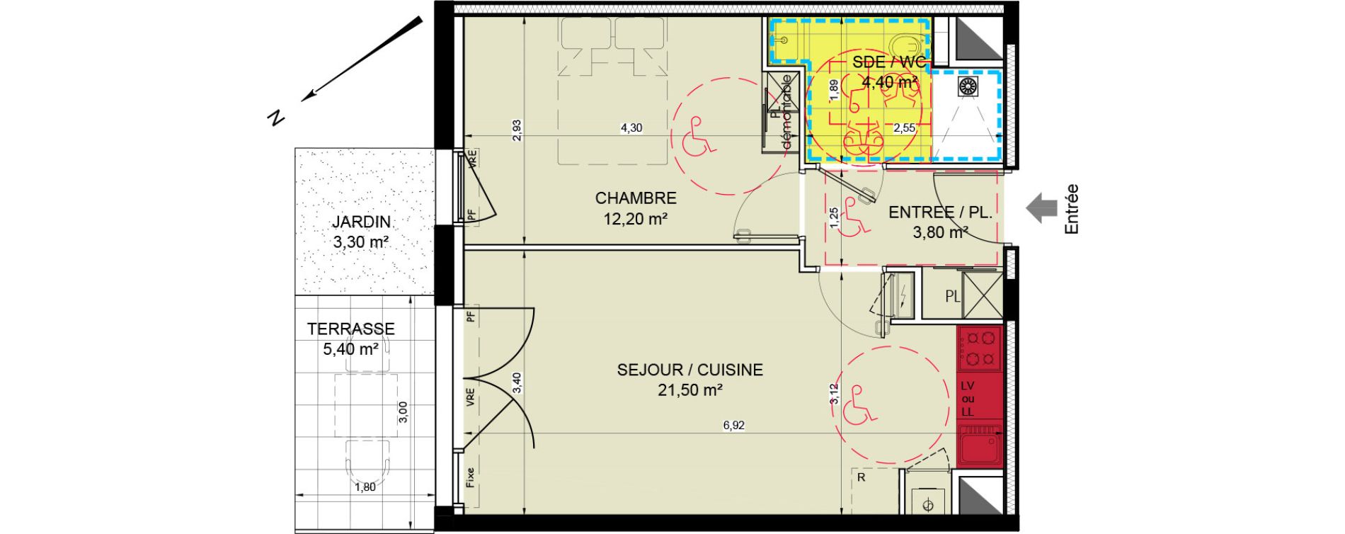 Appartement T2 de 41,90 m2 aux Sables-D'Olonne Les plesses