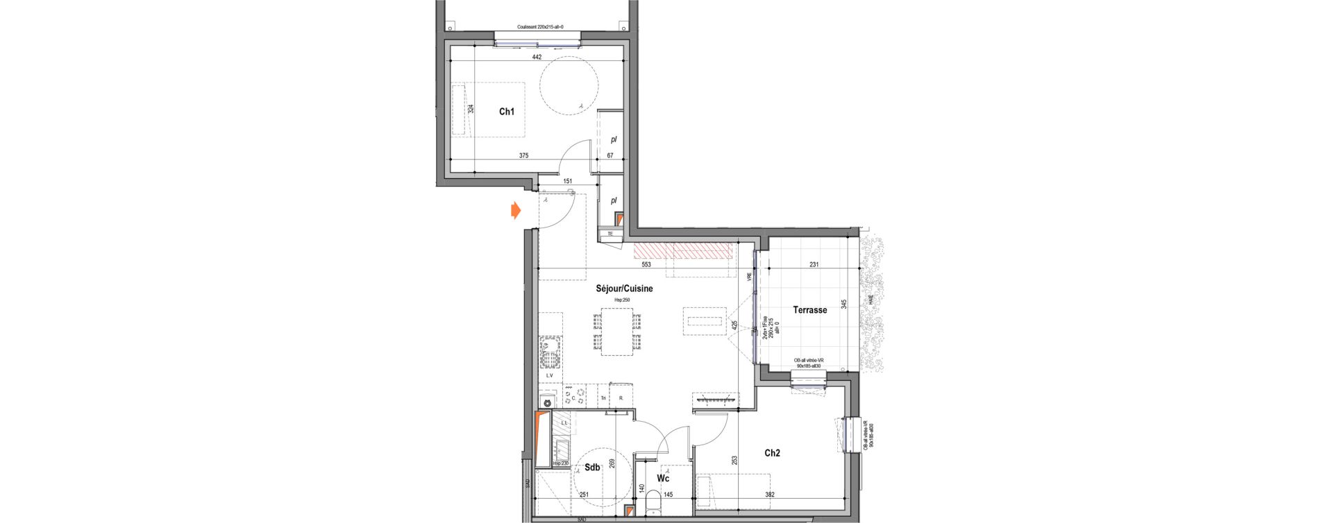 Appartement T3 de 62,08 m2 aux Sables-D'Olonne Les moinardes