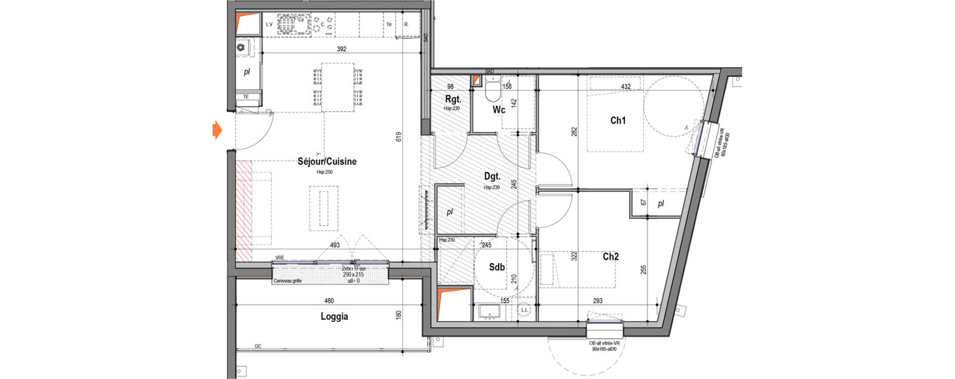 Appartement T3 de 64,56 m2 aux Sables-D'Olonne Les moinardes