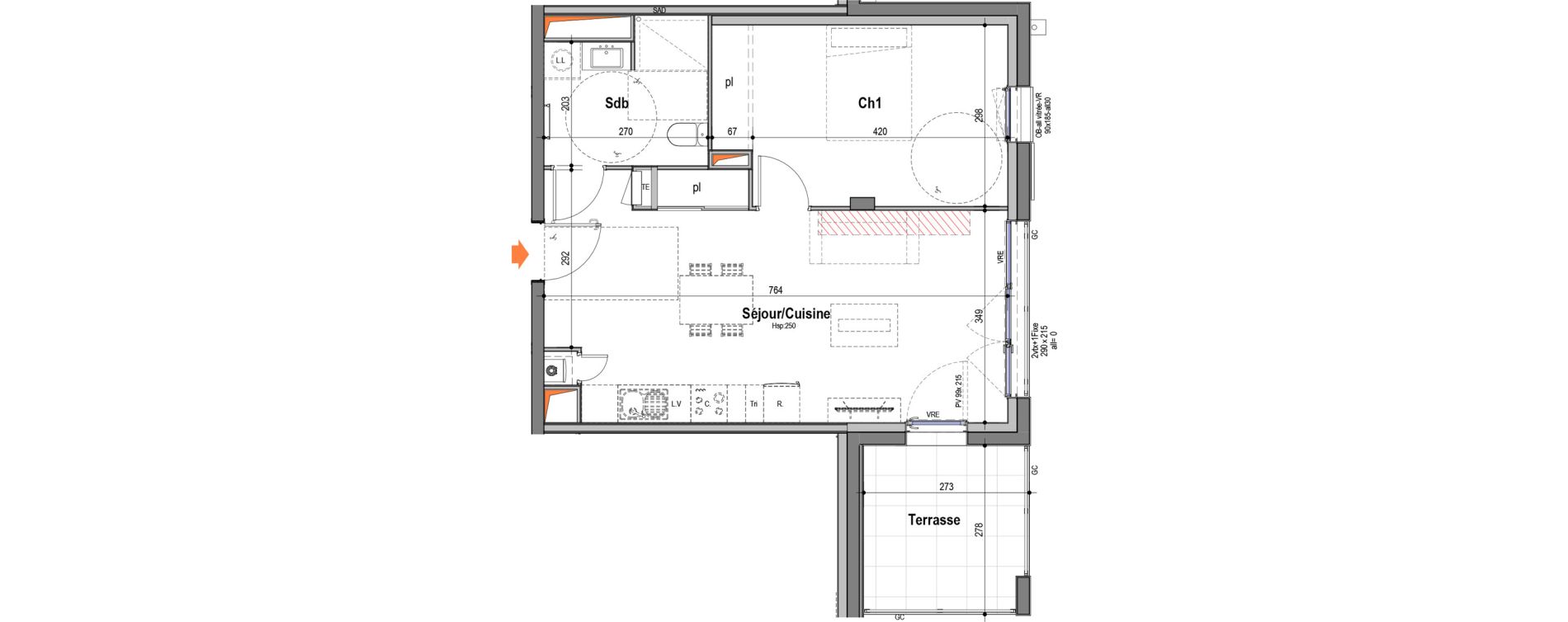 Appartement T2 de 48,05 m2 aux Sables-D'Olonne Les moinardes