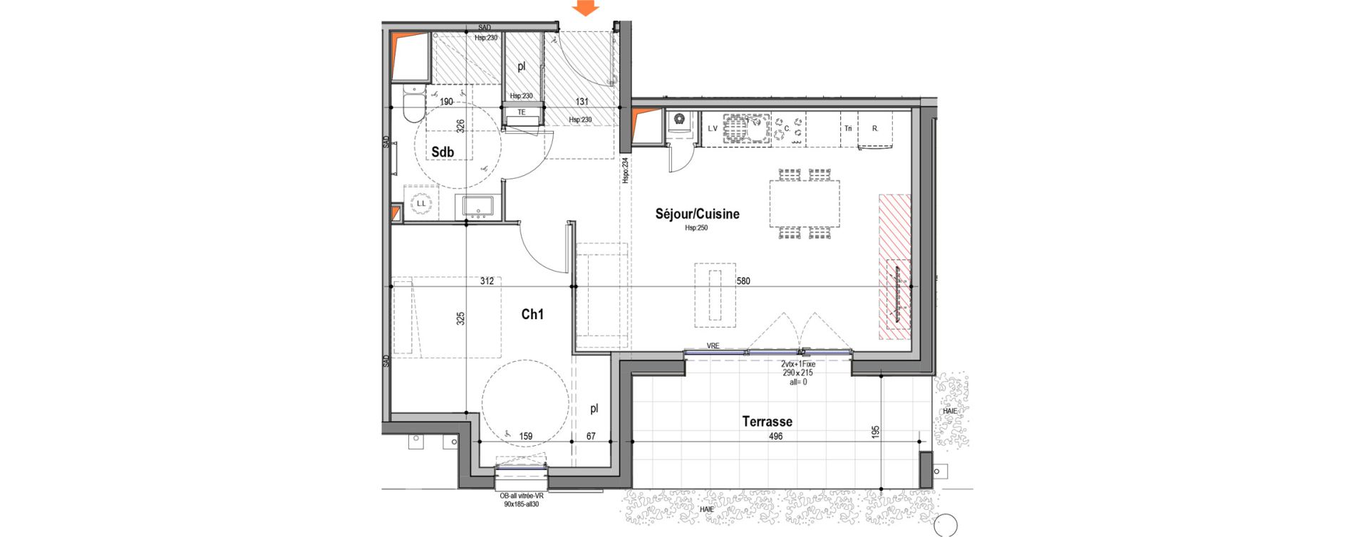 Appartement T2 de 46,66 m2 aux Sables-D'Olonne Les moinardes