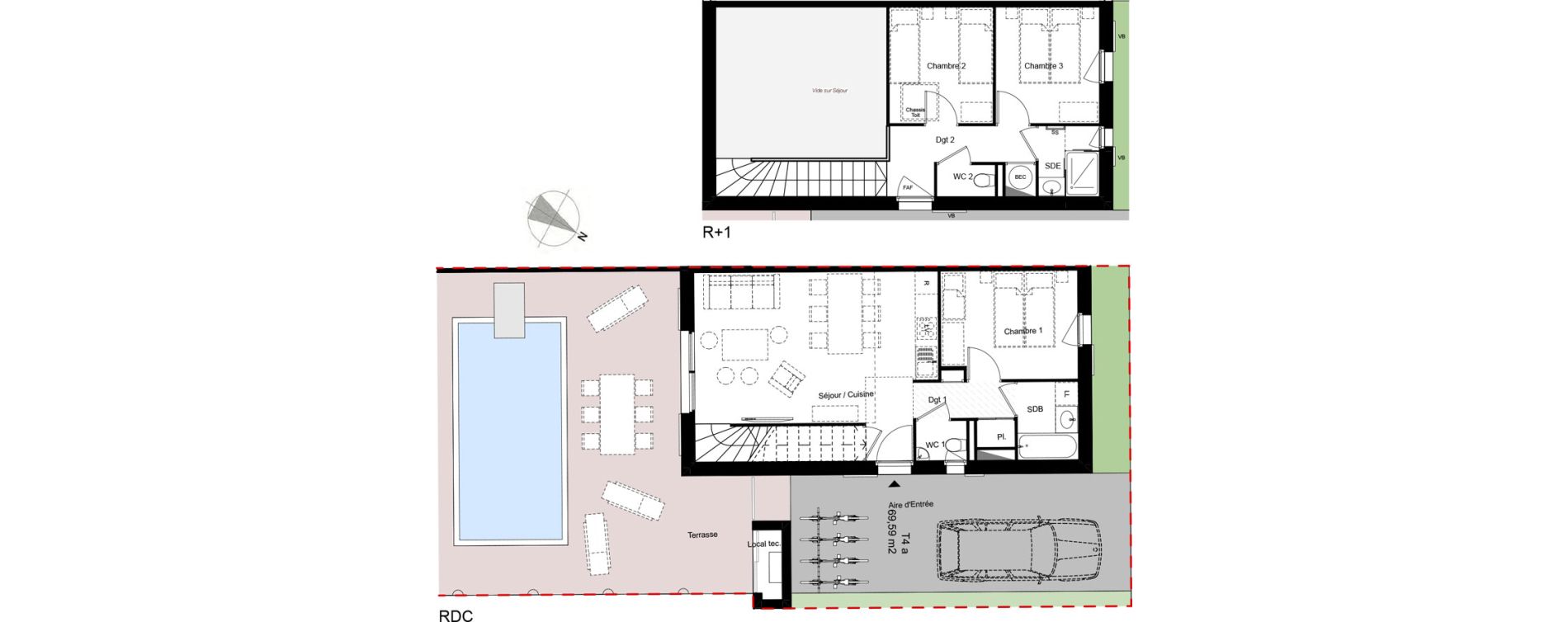 Villa T4 de 71,43 m2 aux Sables-D'Olonne Centre