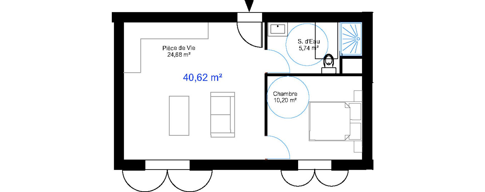 Appartement T2 de 40,62 m2 aux Sables-D'Olonne Le chateau d olonne
