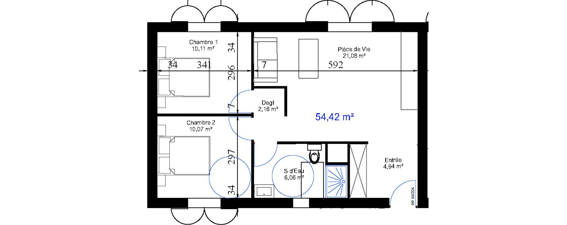 Appartement T3 de 54,42 m2 aux Sables-D'Olonne Le chateau d olonne