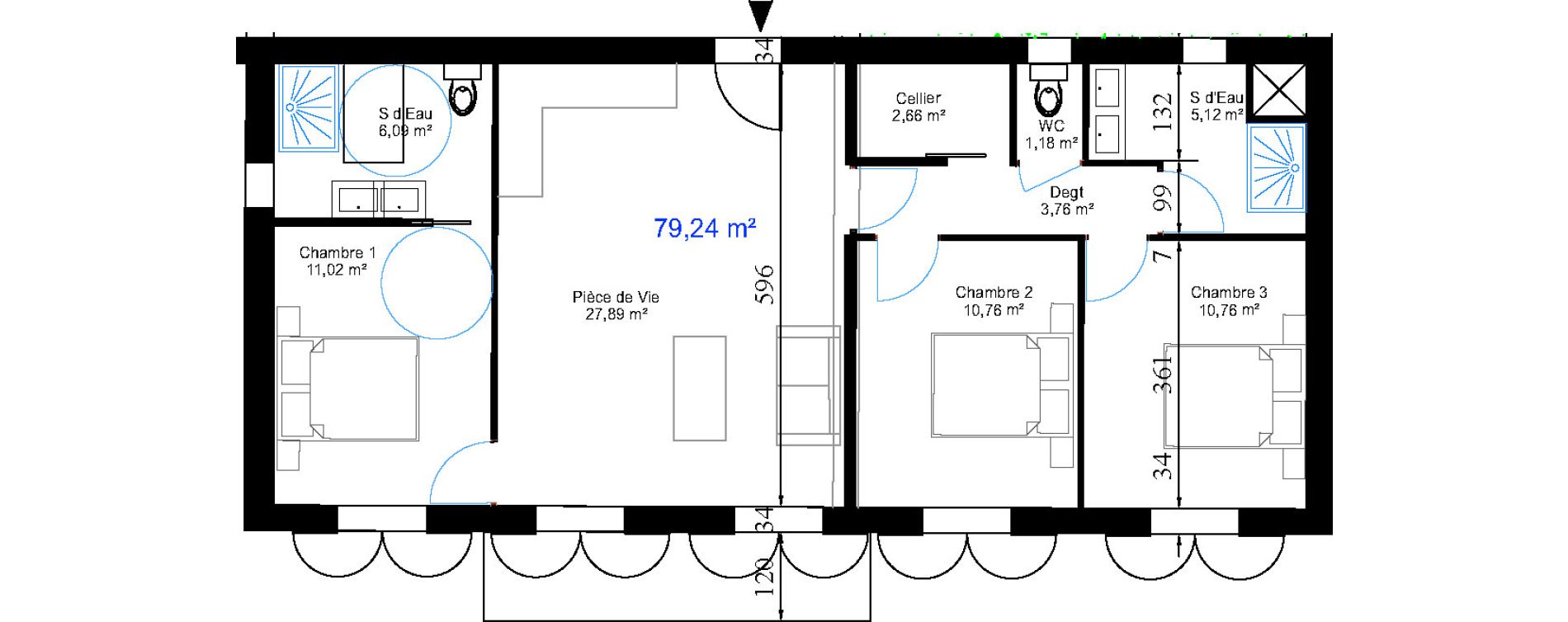 Appartement T4 de 79,24 m2 aux Sables-D'Olonne Le chateau d olonne