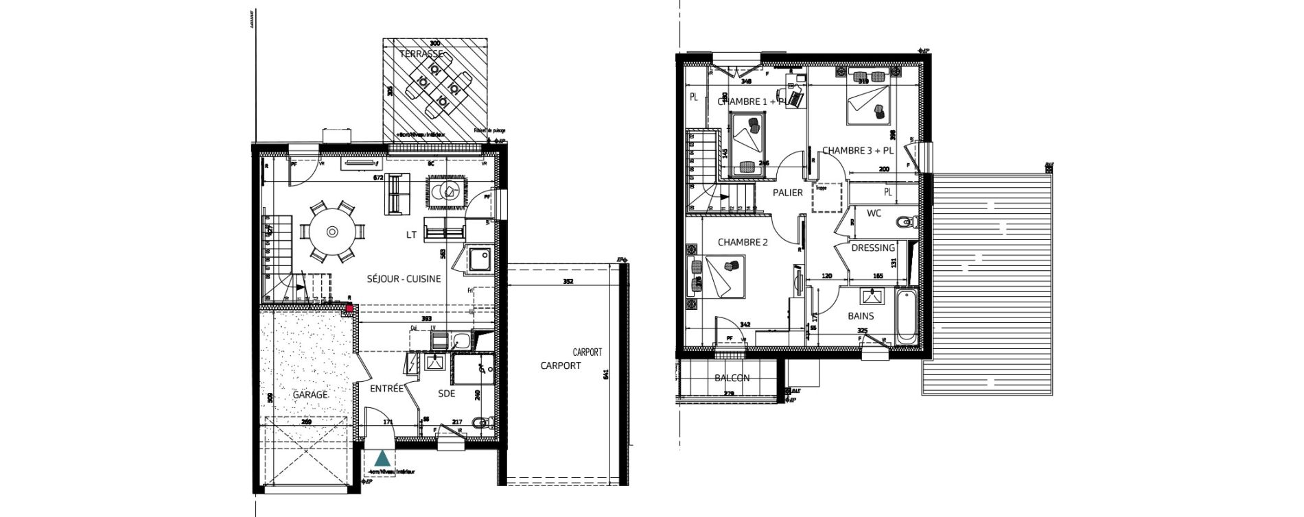 Maison T4 de 89,84 m2 aux Sables-D'Olonne La gu&eacute;rini&egrave;re