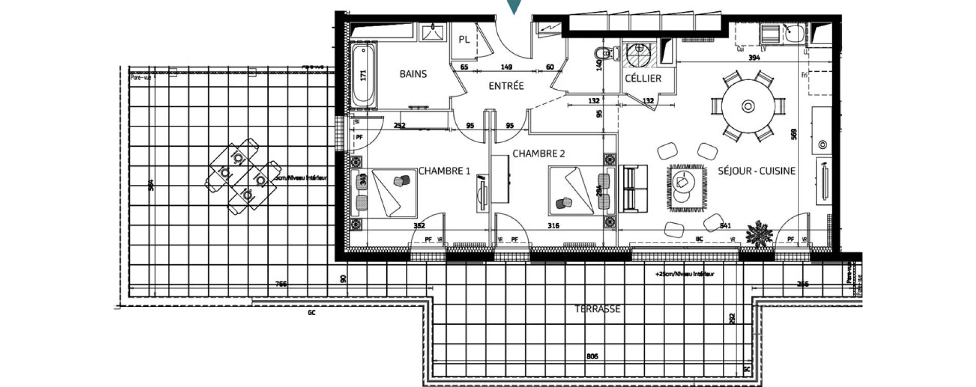 Appartement T3 de 64,59 m2 aux Sables-D'Olonne La gu&eacute;rini&egrave;re