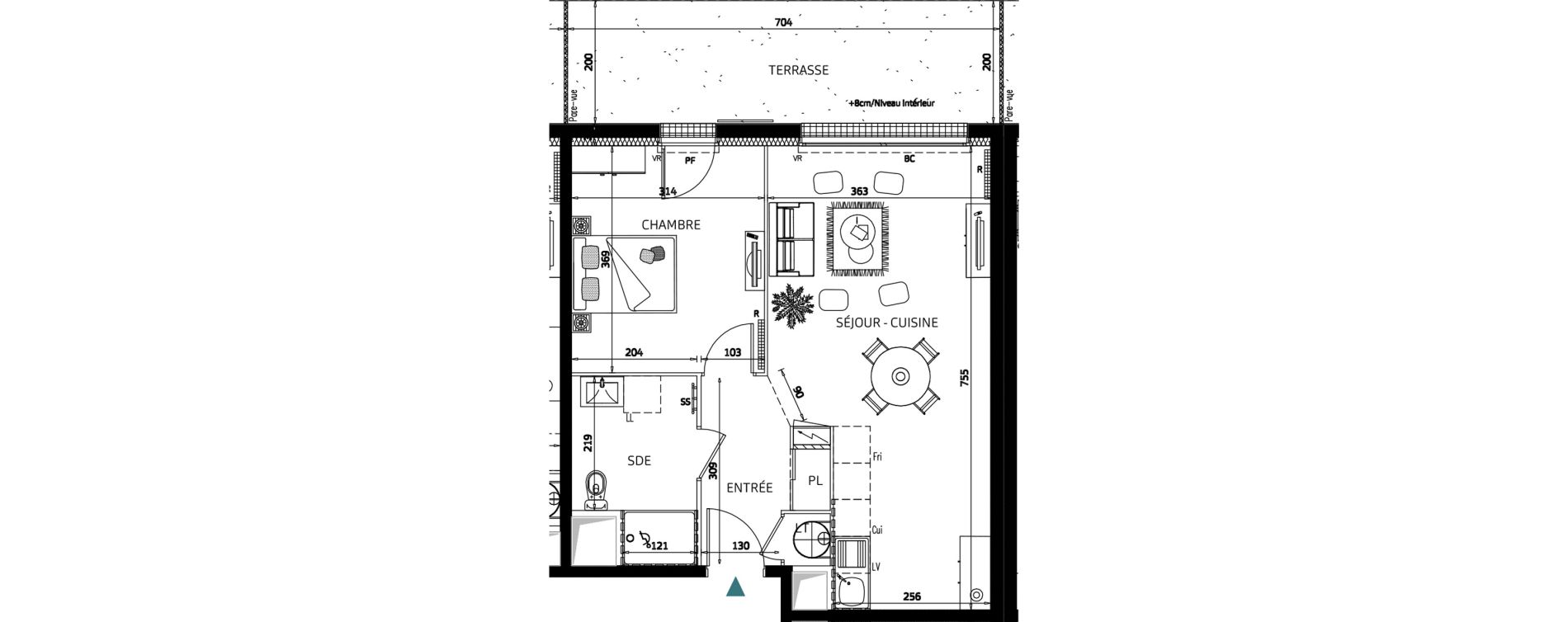 Appartement T2 de 46,68 m2 aux Sables-D'Olonne La gu&eacute;rini&egrave;re