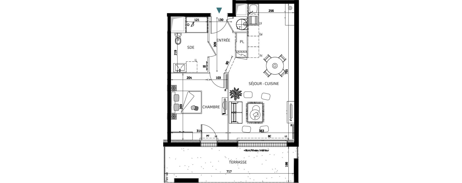 Appartement T2 de 46,69 m2 aux Sables-D'Olonne La gu&eacute;rini&egrave;re