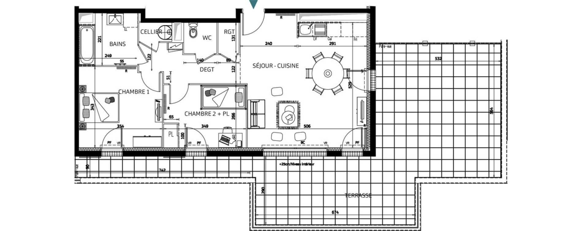 Appartement T3 de 64,31 m2 aux Sables-D'Olonne La gu&eacute;rini&egrave;re