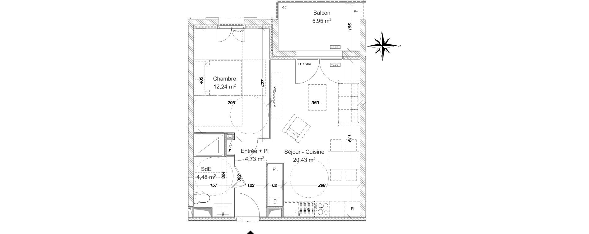 Appartement T2 de 41,88 m2 aux Sables-D'Olonne Olonne-sur-mer