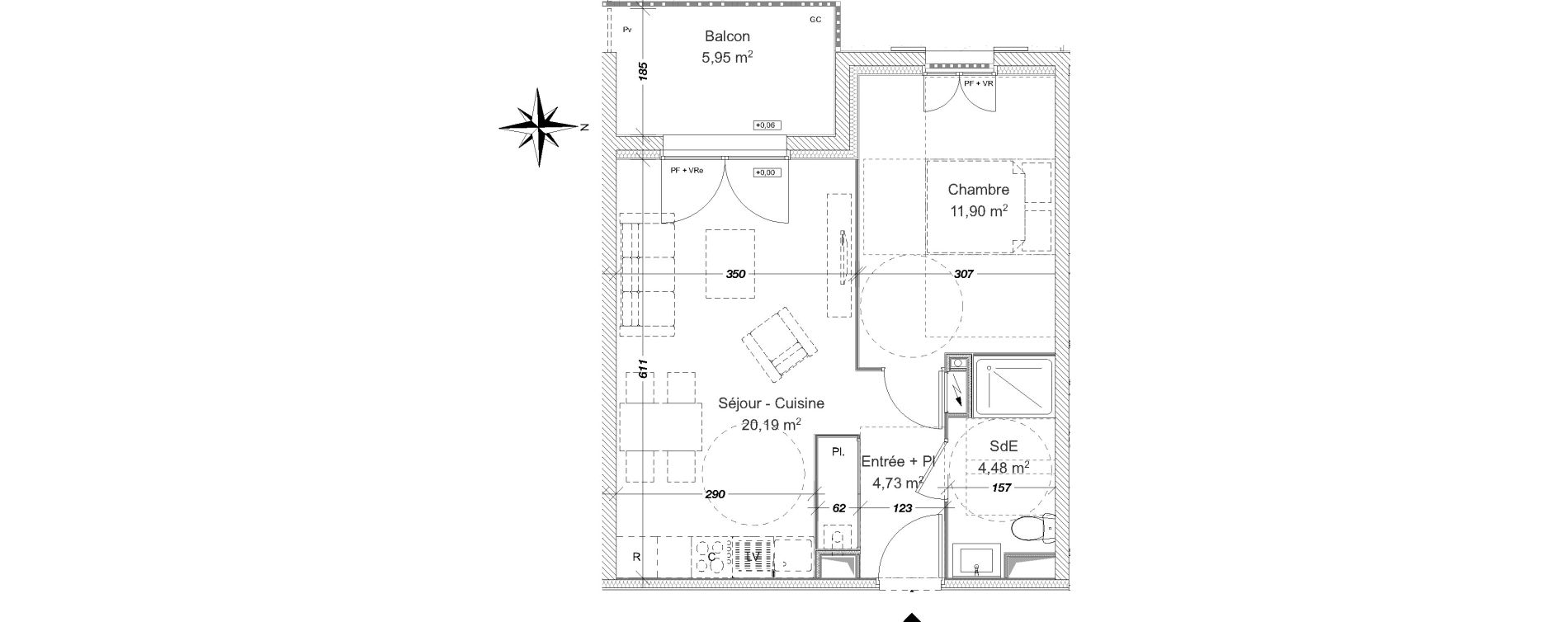 Appartement T2 de 41,30 m2 aux Sables-D'Olonne Olonne-sur-mer