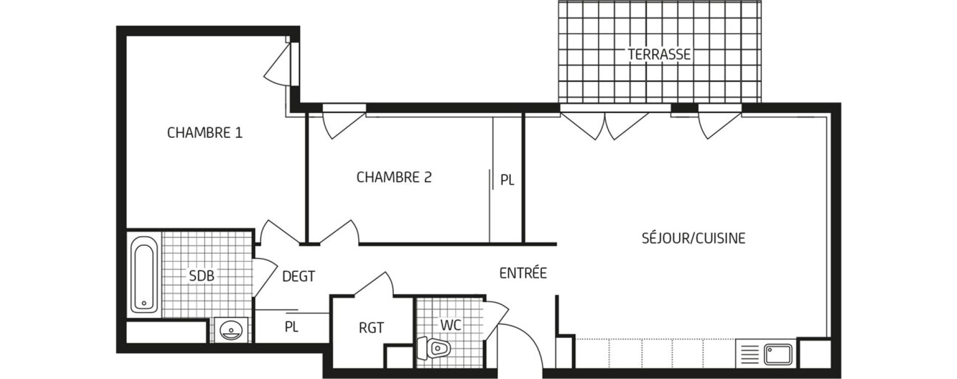 Appartement T3 de 67,57 m2 aux Sables-D'Olonne Arago