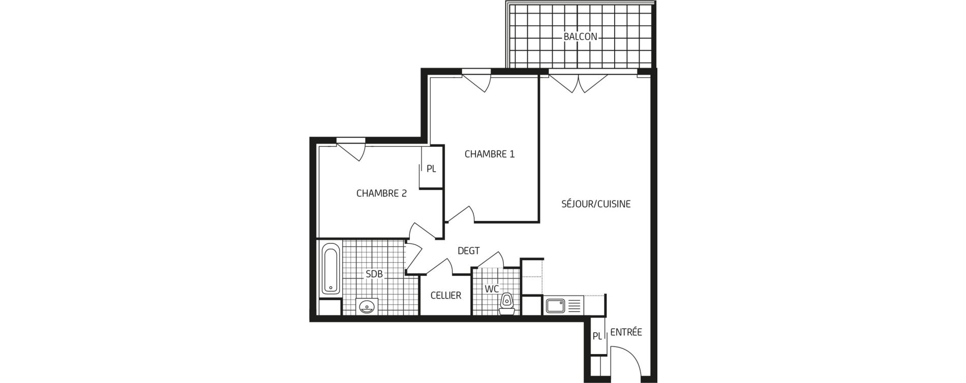 Appartement T3 de 62,86 m2 aux Sables-D'Olonne Arago