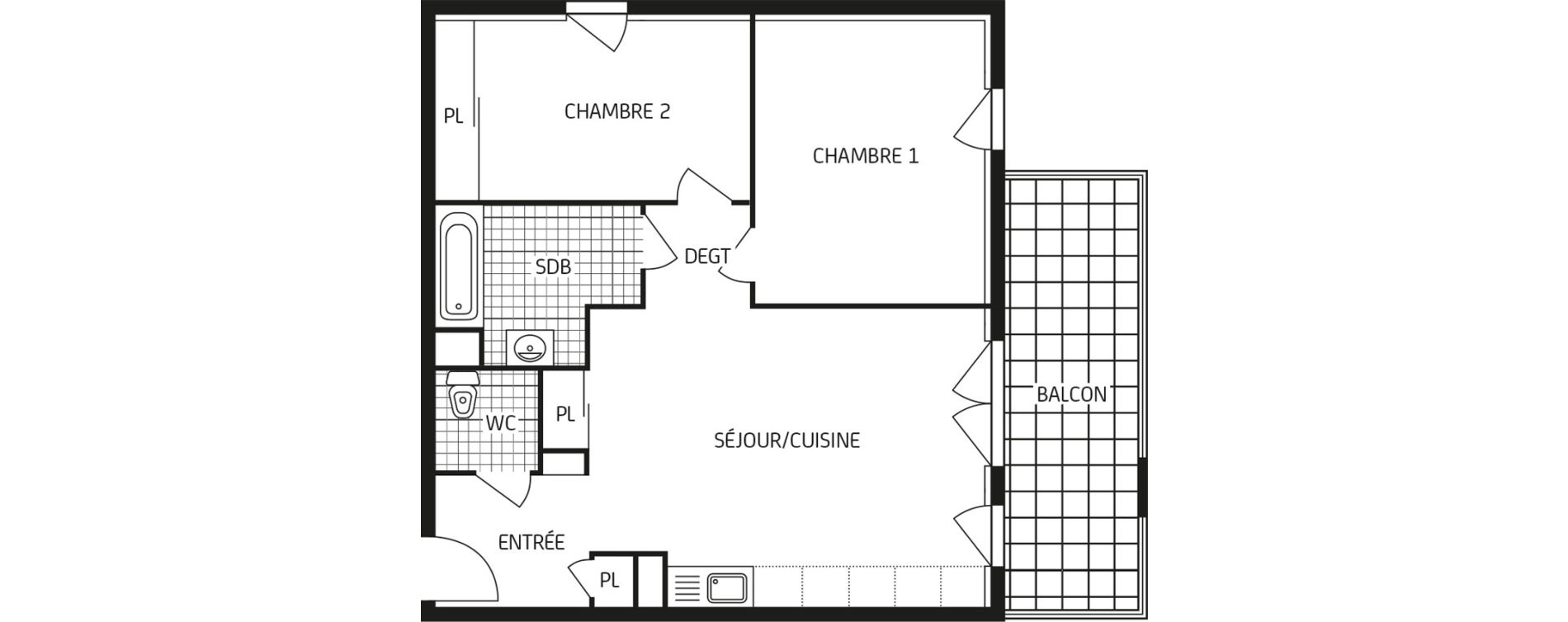 Appartement T3 de 60,91 m2 aux Sables-D'Olonne Arago