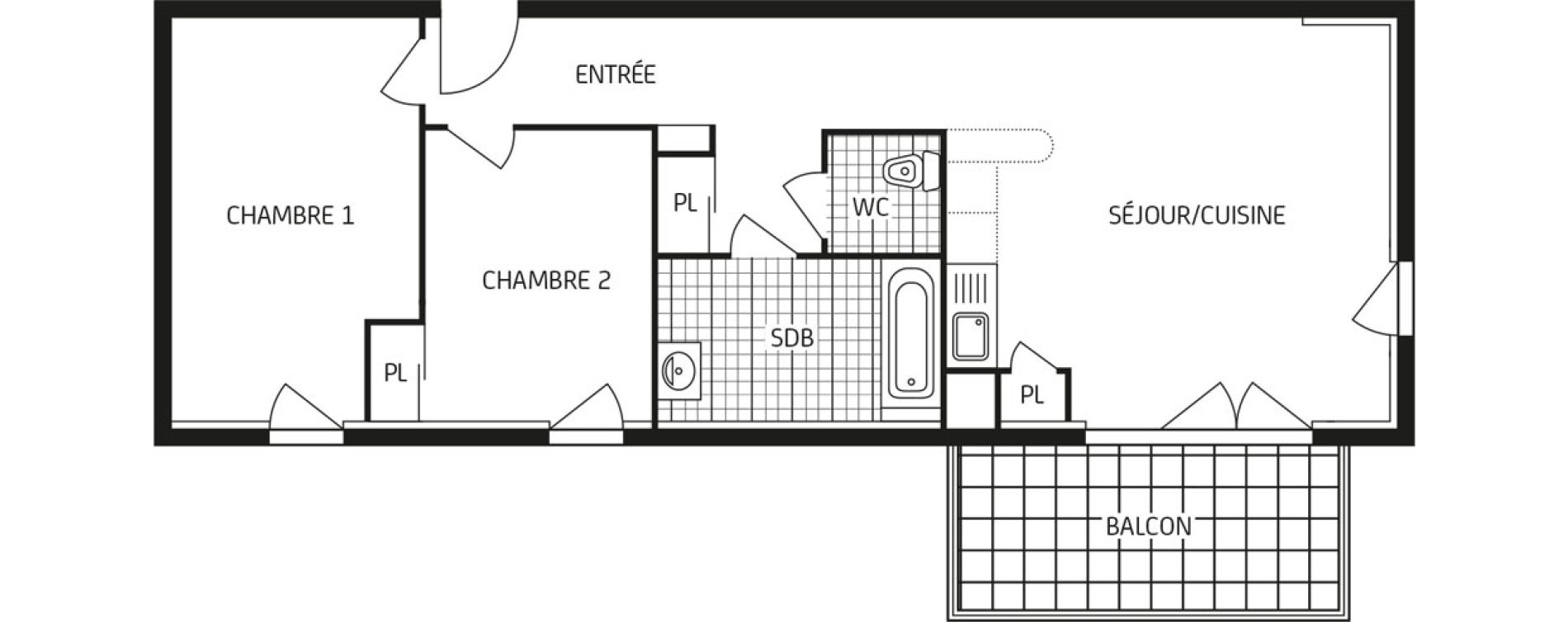 Appartement T3 de 63,24 m2 aux Sables-D'Olonne Arago