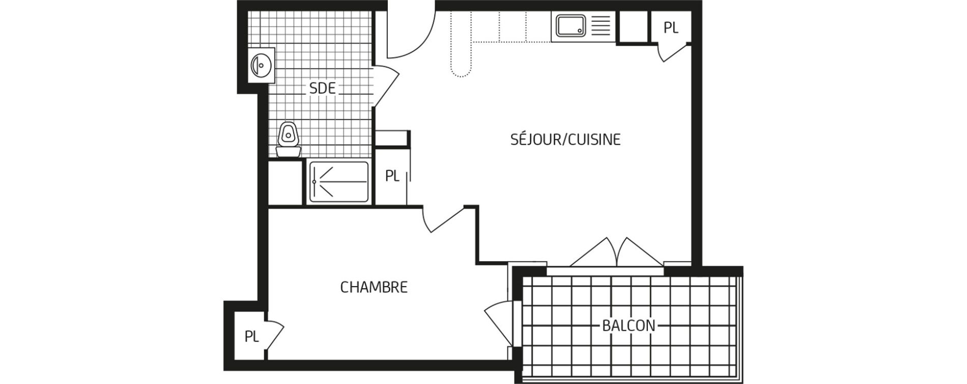 Appartement T2 de 44,28 m2 aux Sables-D'Olonne Arago