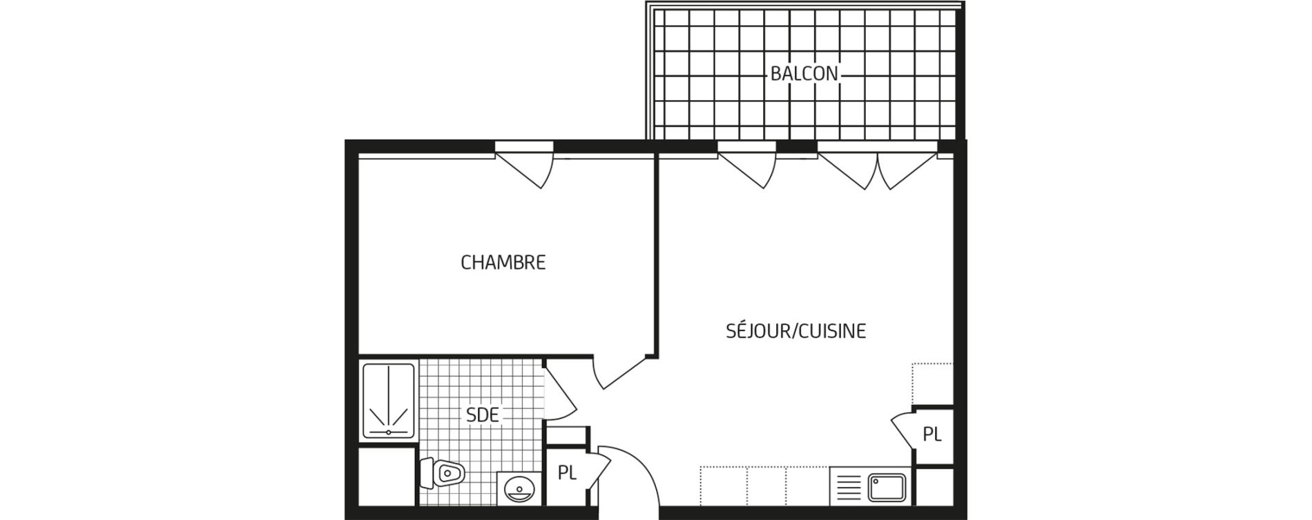 Appartement T2 de 42,30 m2 aux Sables-D'Olonne Arago