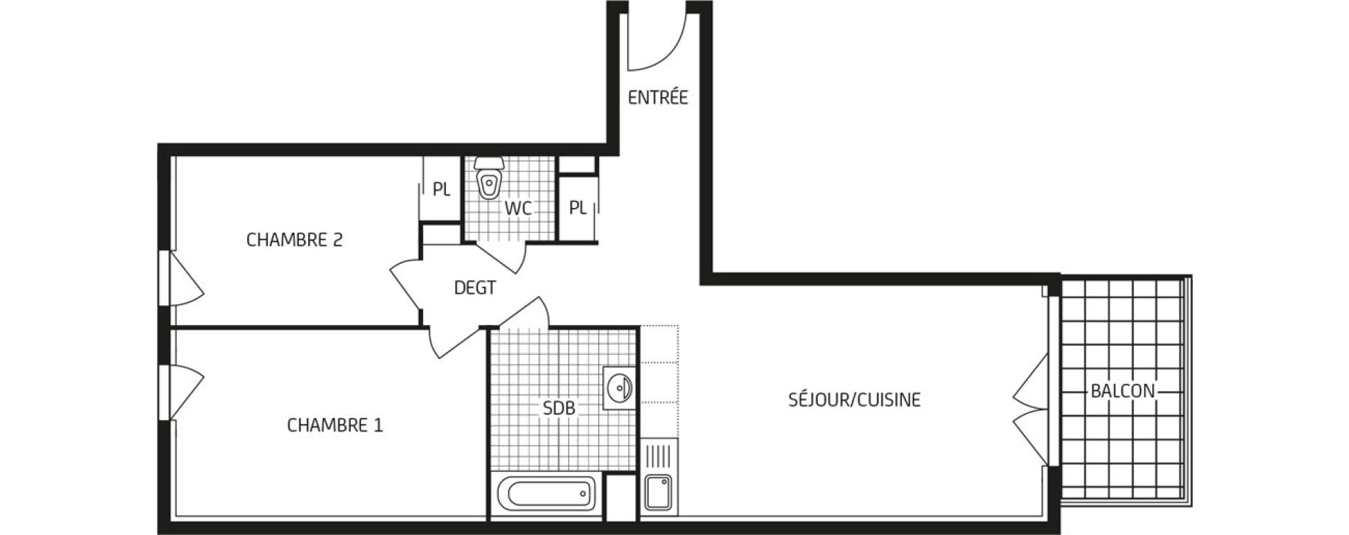 Appartement T3 de 63,90 m2 aux Sables-D'Olonne Arago