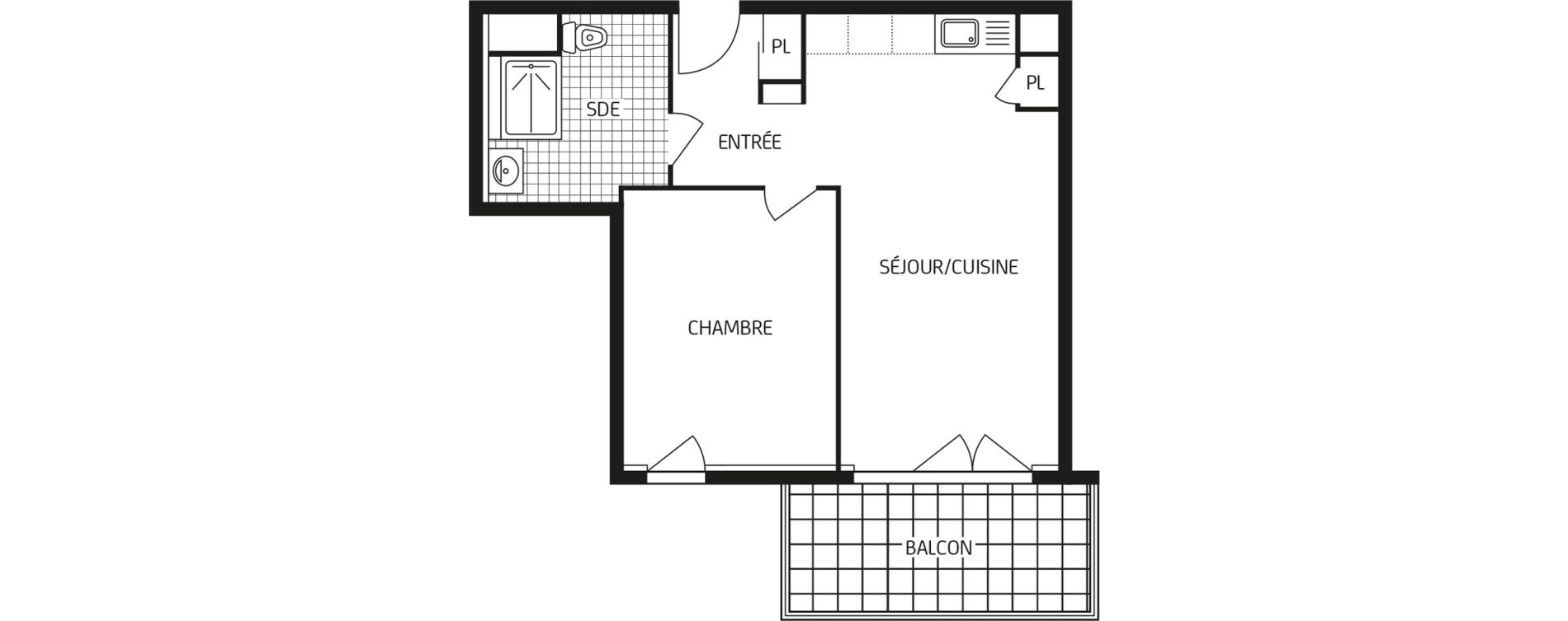Appartement T2 de 45,71 m2 aux Sables-D'Olonne Arago
