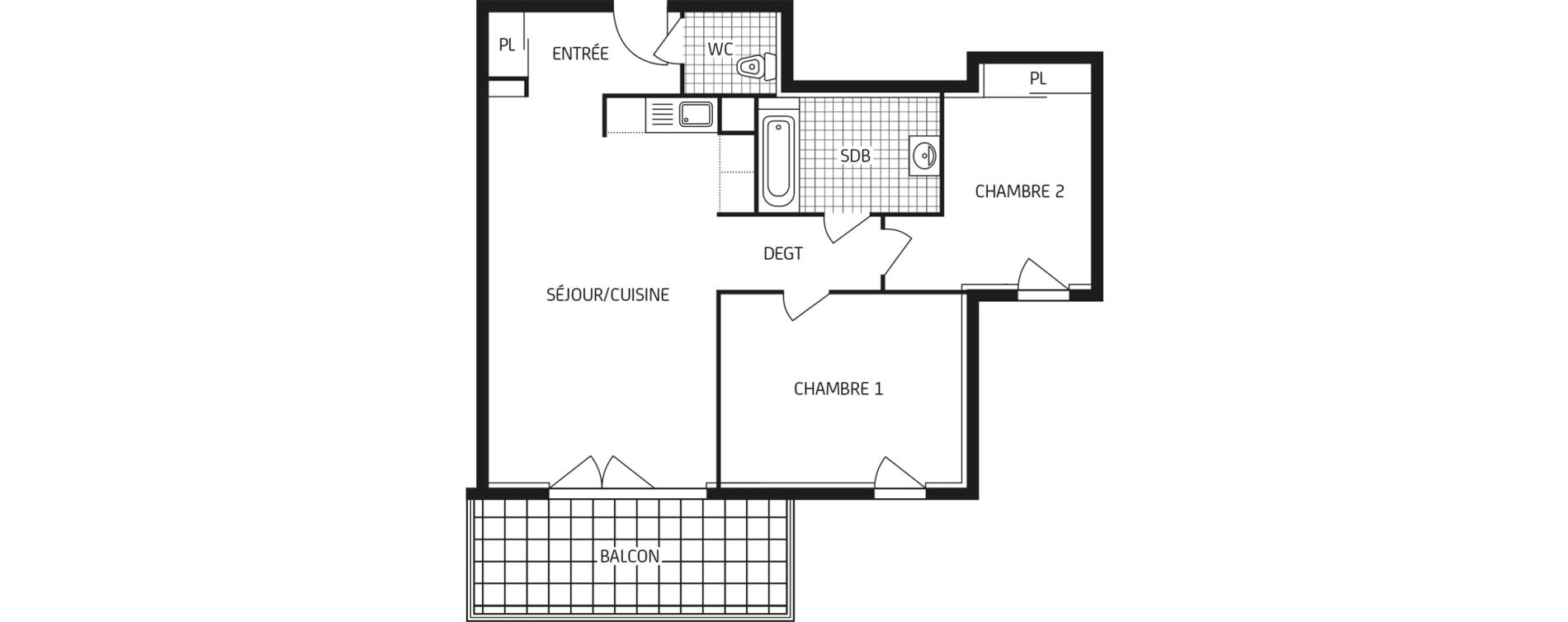 Appartement T3 de 62,62 m2 aux Sables-D'Olonne Arago