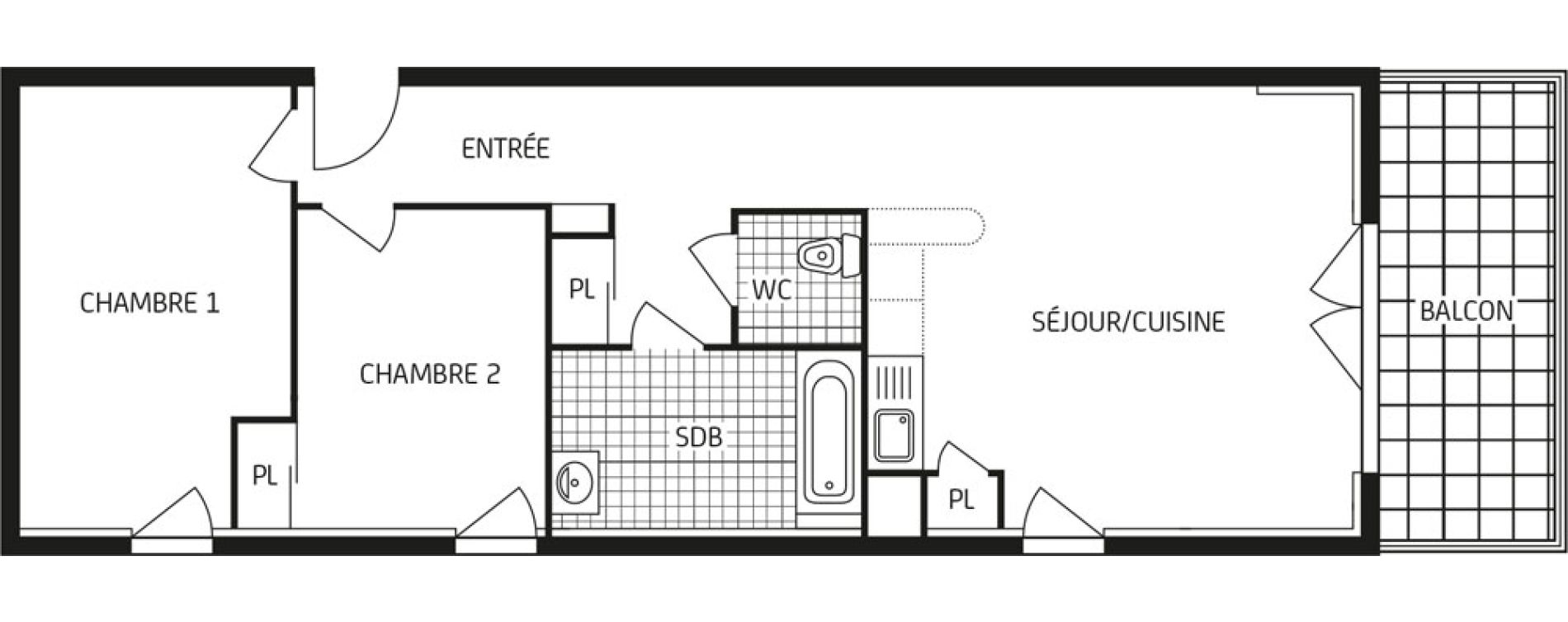Appartement T3 de 63,37 m2 aux Sables-D'Olonne Arago