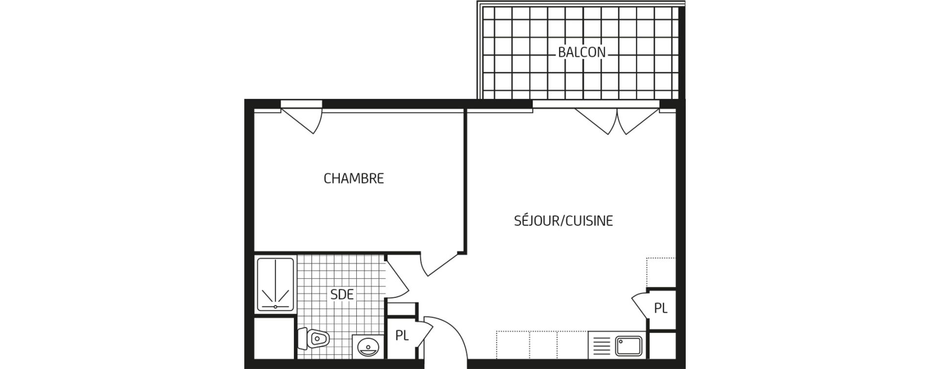Appartement T2 de 42,31 m2 aux Sables-D'Olonne Arago