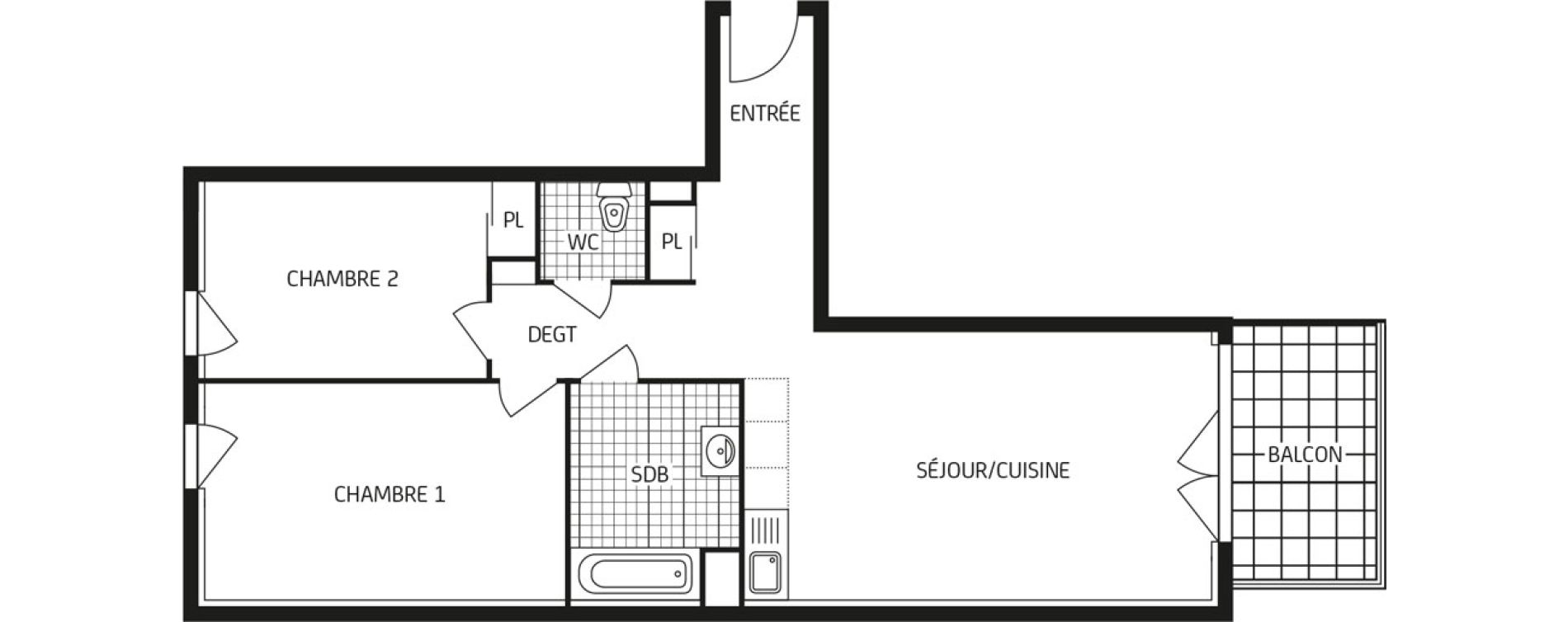 Appartement T3 de 63,90 m2 aux Sables-D'Olonne Arago