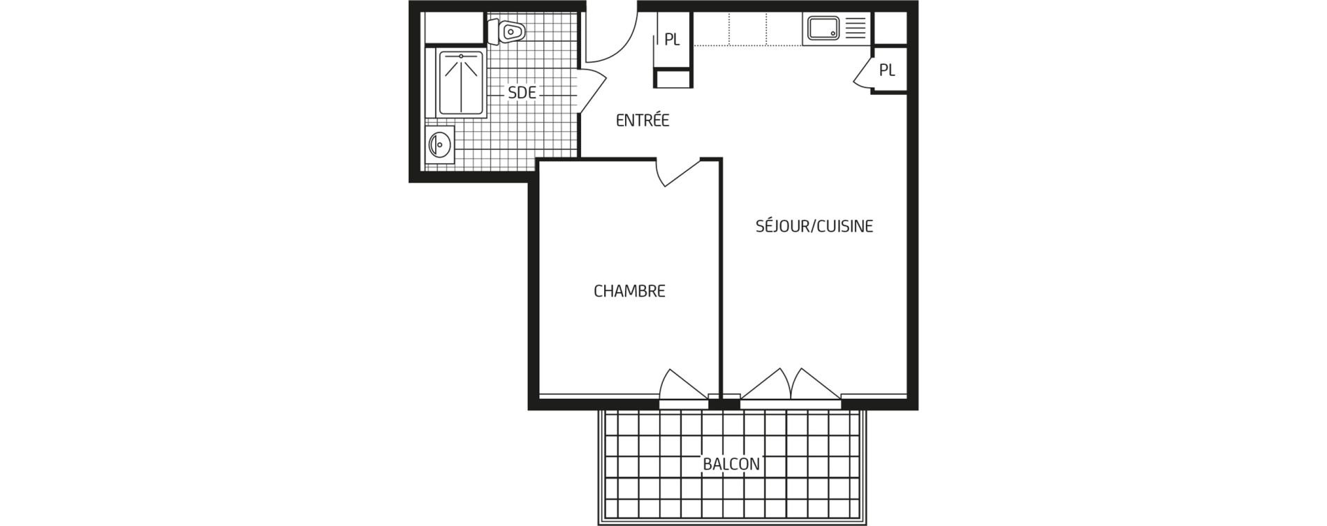 Appartement T2 de 45,71 m2 aux Sables-D'Olonne Arago