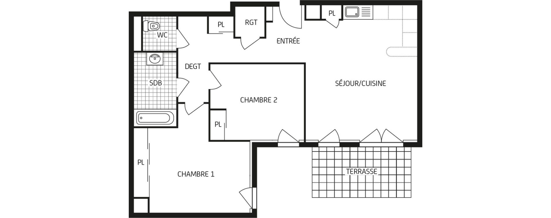 Appartement T3 de 69,42 m2 aux Sables-D'Olonne Arago