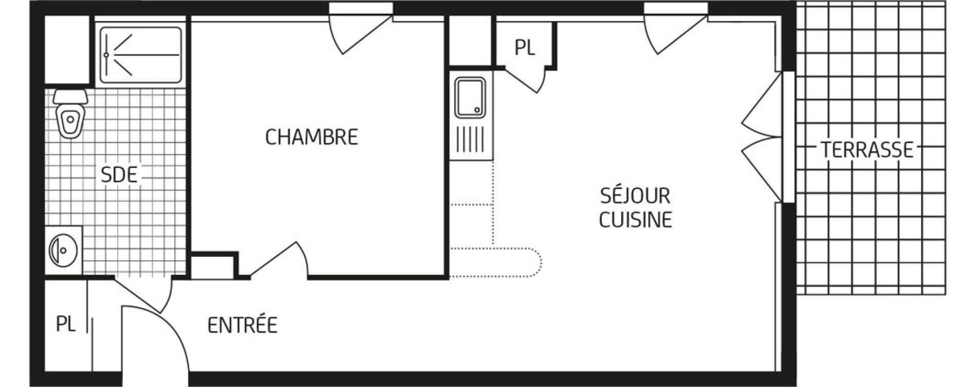 Appartement T2 de 43,00 m2 aux Sables-D'Olonne Arago