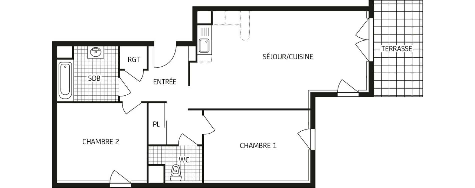 Appartement T3 de 65,63 m2 aux Sables-D'Olonne Arago