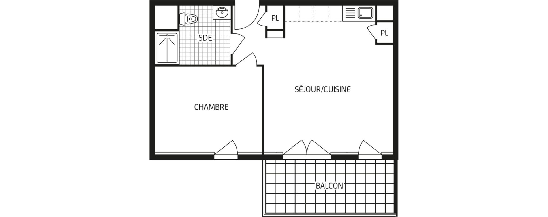 Appartement T2 de 44,62 m2 aux Sables-D'Olonne Arago