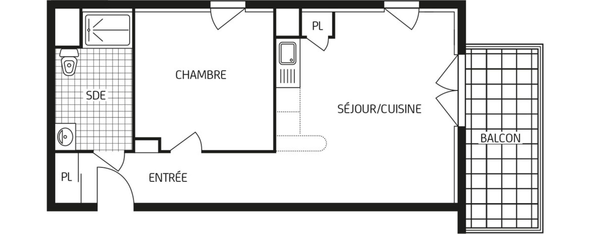 Appartement T2 de 43,26 m2 aux Sables-D'Olonne Arago