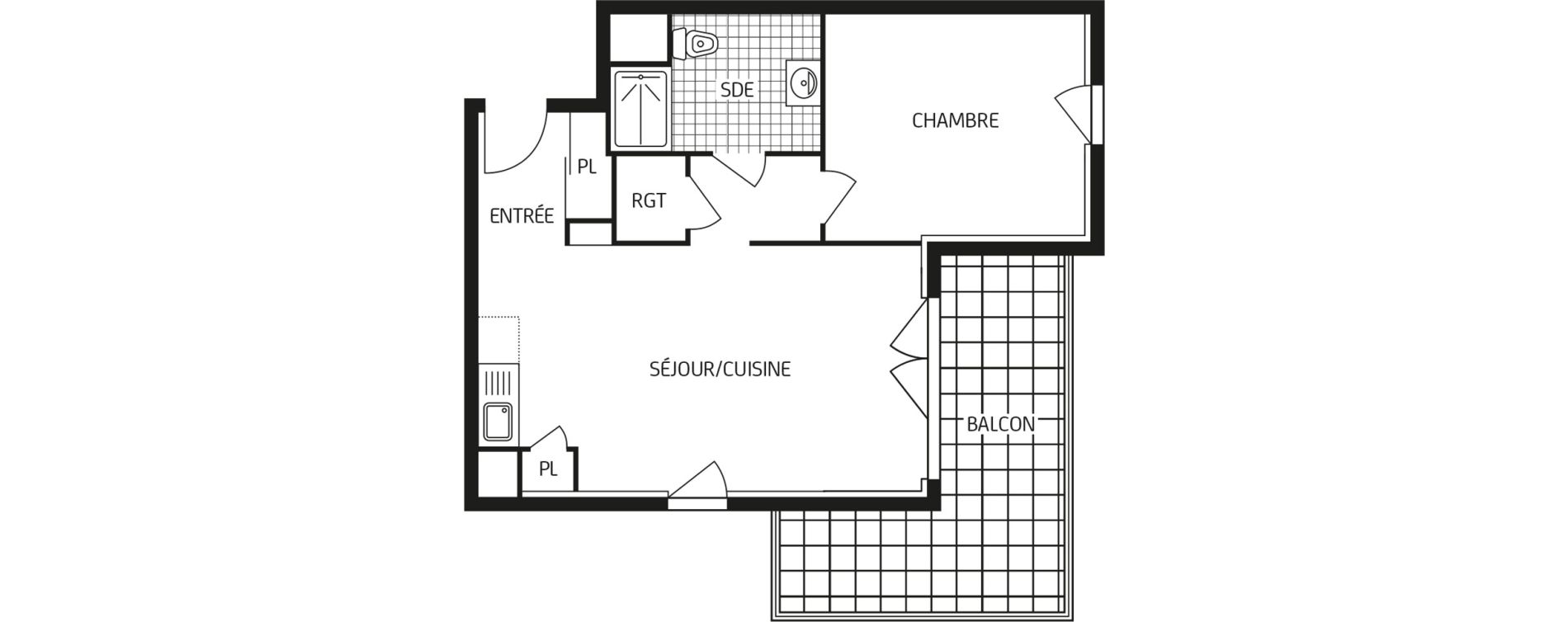 Appartement T2 de 46,57 m2 aux Sables-D'Olonne Arago