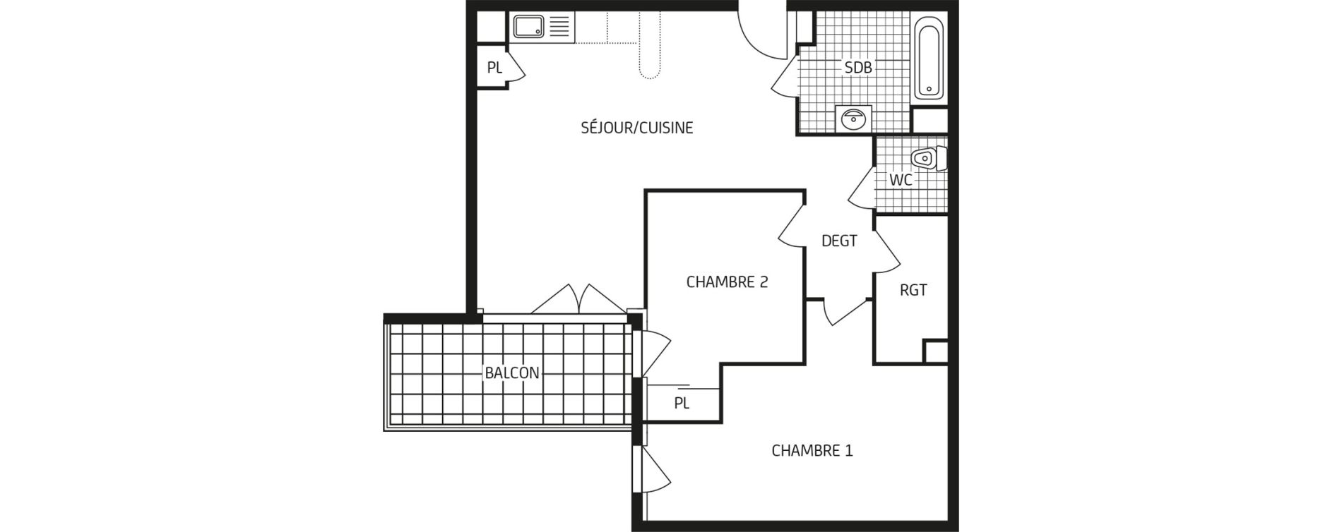 Appartement T3 de 65,68 m2 aux Sables-D'Olonne Arago