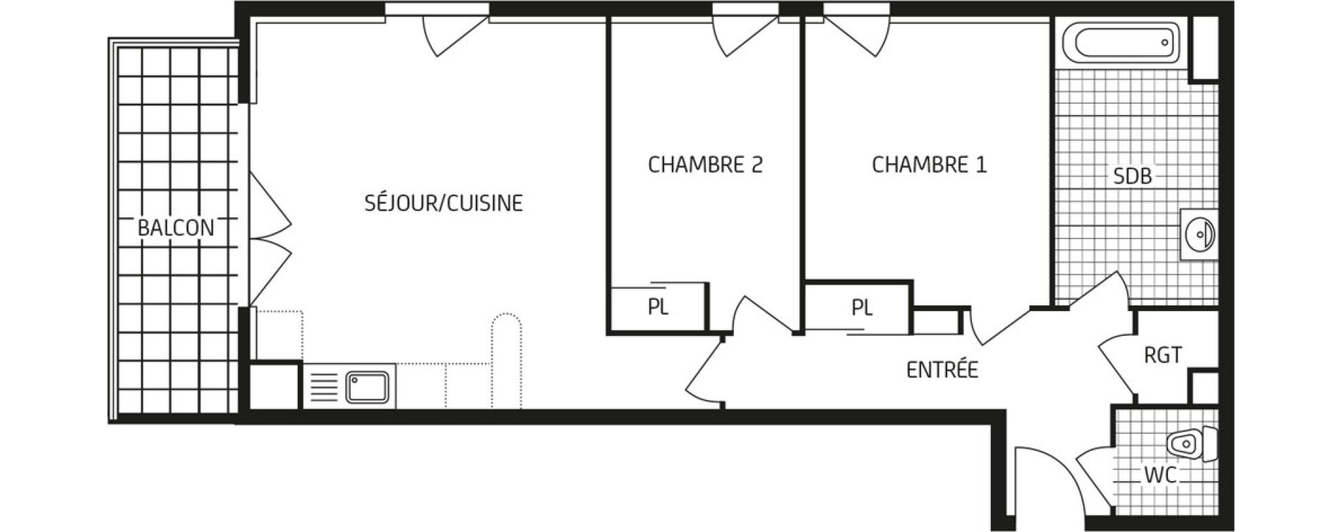 Appartement T3 de 62,98 m2 aux Sables-D'Olonne Arago