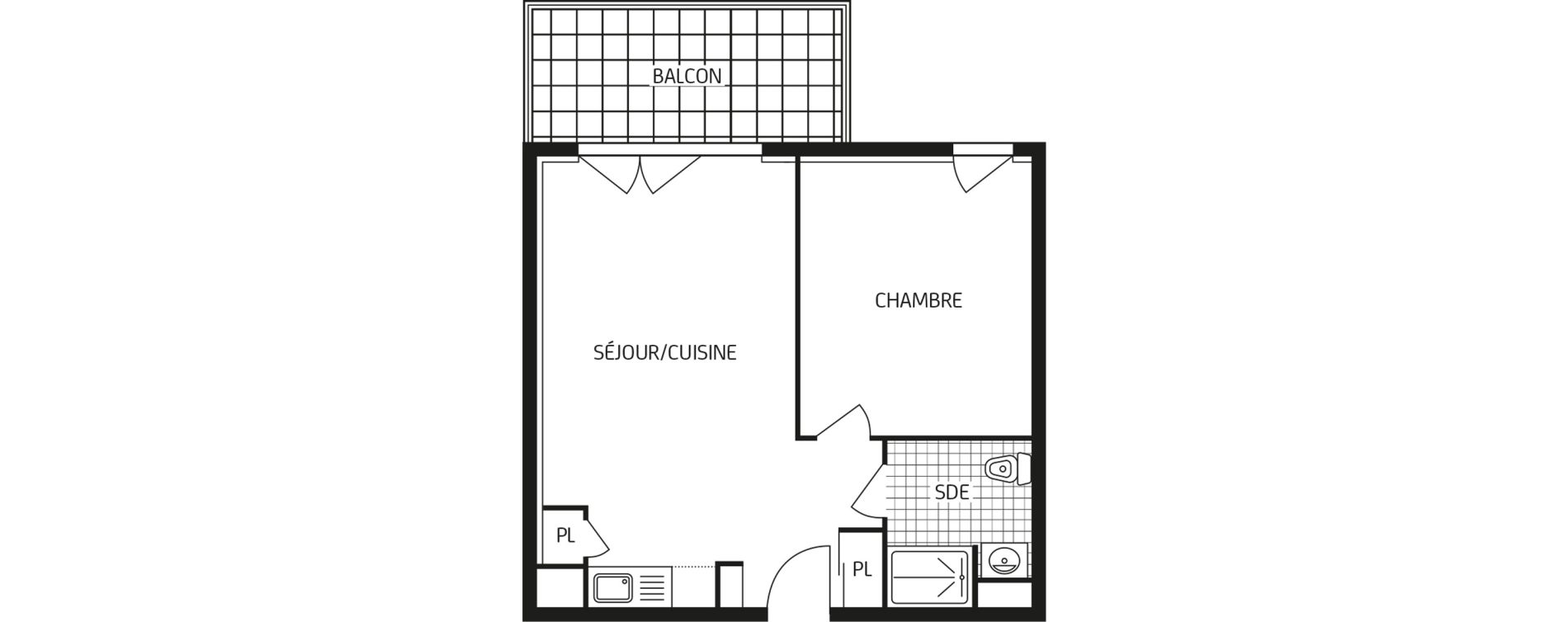 Appartement T2 de 42,60 m2 aux Sables-D'Olonne Arago